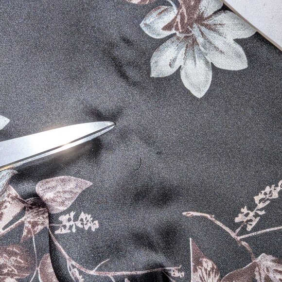 ASTR The Label | Satin Wrap Dress in Black Floral | Size Large - Picture 12 of 12